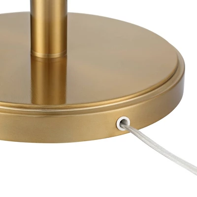 Possini Euro Design Halifax Modern Industrial Floor Lamp 64 1/2" Tall Matte Black Warm Gold Metal Double Drum Shade For Living Room Bedroom Office - Image 5