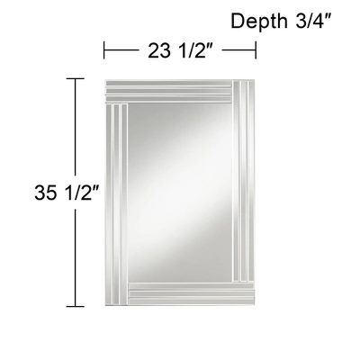 Possini Euro Design Sofija Rectangular Vanity Wall Mirror Modern Mirrored Glass Layered Frame 23 1/2" Wide For Bathroom Bedroom Living Room Entryway - Image 4