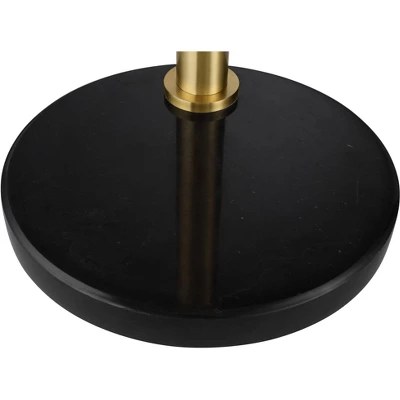 Possini Euro Design Rayne Modern Arc Floor Lamp 72" Tall Gold Black 3 Light LED Adjustable Arm Frosted Glass Globe Shade For Living Room Reading Home - Image 4