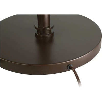 Possini Euro Design Modern Floor Lamp With USB Port 62 1/2" Tall Oil Rubbed Bronze Boom Arm Brown Drum Shade For Living Room House - Image 5