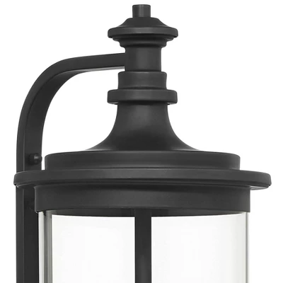 Possini Euro Design Medici Modern Outdoor Wall Light Fixture Black Metal 24 1/2" Clear Glass For Post Exterior Barn Deck House Porch Yard Patio Home - Image 2