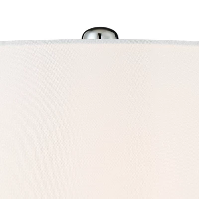 Possini Euro Design Pablo 27" Tall Modern Table Lamp Table Top Dimmer Blue Art Glass Single Living Room Bedroom Bedside Nightstand House White Shade - Image 2