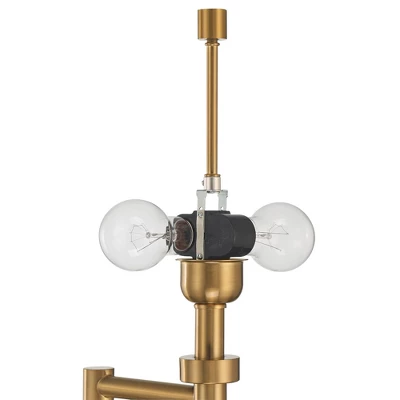 Possini Euro Design Camber Workstation Warm Gold Swing Arm Desk Lamp With Outlet And USB Port - Image 6