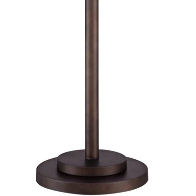 Possini Euro Design Garth Modern Floor Lamp Standing 63 1/2" Tall Oil Rubbed Bronze Burlap Fabric Drum Shade For Living Room Bedroom Office House Home - Image 4