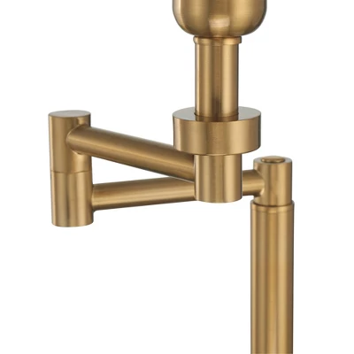 Possini Euro Design Camber Workstation Warm Gold Swing Arm Desk Lamp With Outlet And USB Port - Image 7