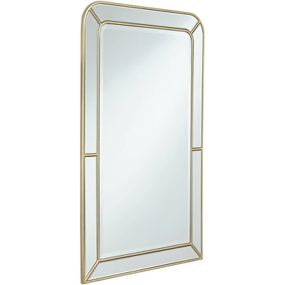 Possini Euro Design Rectangular Vanity Wall Mirror Modern Glam Beveled Edge Shiny Silver Leaf Frame 26" Wide For Bathroom Bedroom Living Family Room - Image 4