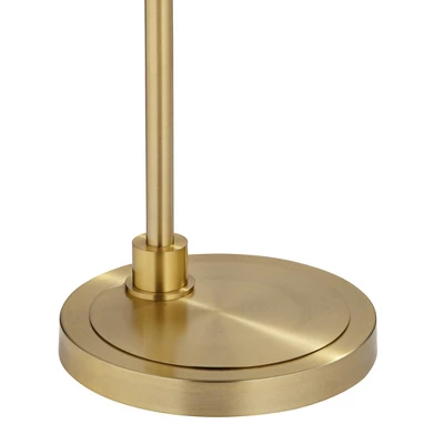 Possini Euro Design Kipling Modern 62 1/2" Tall Downbridge Arc Floor Lamp Warm Gold Metal Clear Glass Shade For Living Room Reading House - Image 4
