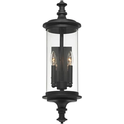 Possini Euro Design Medici Modern Outdoor Wall Light Fixture Black Metal 24 1/2" Clear Glass For Post Exterior Barn Deck House Porch Yard Patio Home - Image 3