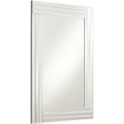 Possini Euro Design Sofija Rectangular Vanity Wall Mirror Modern Mirrored Glass Layered Frame 23 1/2" Wide For Bathroom Bedroom Living Room Entryway - Image 3