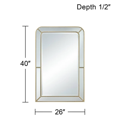 Possini Euro Design Rectangular Vanity Wall Mirror Modern Glam Beveled Edge Shiny Silver Leaf Frame 26" Wide For Bathroom Bedroom Living Family Room - Image 6