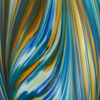 Possini Euro Design Pablo 27" Tall Modern Table Lamp Table Top Dimmer Blue Art Glass Single Living Room Bedroom Bedside Nightstand House White Shade - Image 5