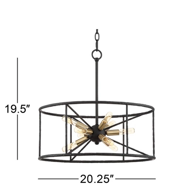 Possini Euro Design La Vista Black Chandelier 20 1/4" Wide Modern Sputnik 9-Light Fixture For Dining Room House Foyer Kitchen Island Entryway Bedroom - Image 7