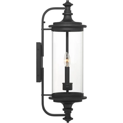 Possini Euro Design Medici Modern Outdoor Wall Light Fixture Black Metal 24 1/2" Clear Glass For Post Exterior Barn Deck House Porch Yard Patio Home - Image 6