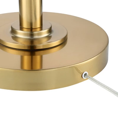 Possini Euro Design Kinsey Modern Torchiere Floor Lamp 72 1/2" Tall Brass Gold Metal Stone Pattern Crystal Glass Shade For Living Room Office House - Image 5