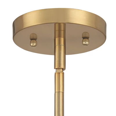 Possini Euro Design Satiny Gold Pendant Chandelier 27 1/4" Wide Modern Clear Glass Shades 5-Light Fixture For Dining Room House - Image 2